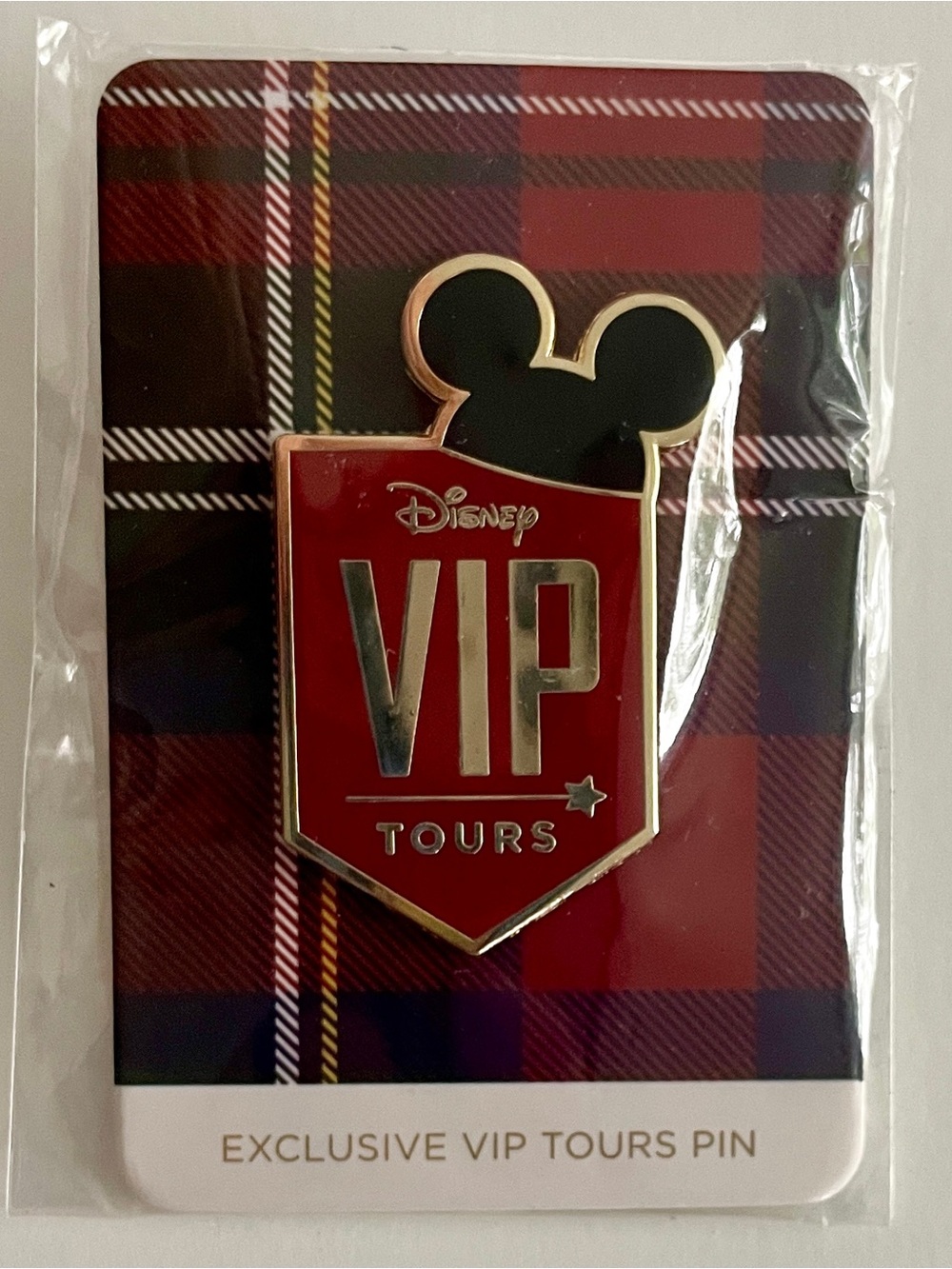 Disney Red and Black VIP Tours Enamel Brooch